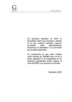En ejercicios iniciados en 2015 en Sociedades habrá que chequear