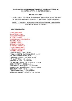 Listado de Admitidos