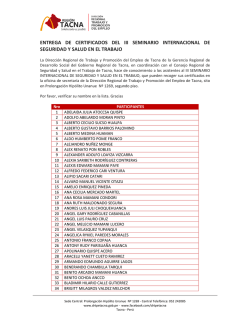 lista de asistentes al iii seminario internacional de seguridad y salud