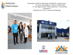 Presentation of ISWP at CREE Puebla, March 18