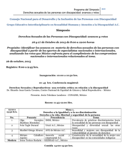 Programa del Simposio Derechos sexuales de las personas con disca