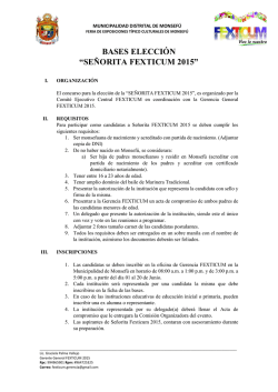 BASES ELECCI&Oacute;N &ldquo;SE&Ntilde;ORITA FEXTICUM 2015&rdquo;