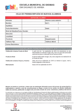 I . ESCUELA MUNICIPAL DE IDIOMAS FI EMI DAGANZO DE ARRIBA
