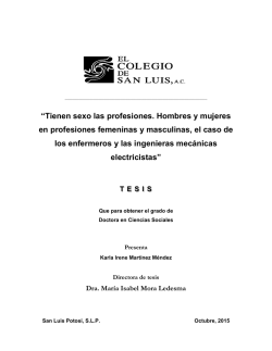 “Tienen sexo las profesiones. Hombres y mujeres en profesiones
