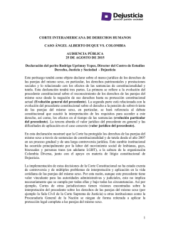 Rodrigo Uprimny`s declaration
