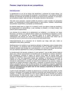 Fianzas: Llegó la hora de ser competitivos Introducción