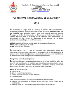 “VII FESTIVAL INTERNACIONAL DE LA CANCIÓN” 2015