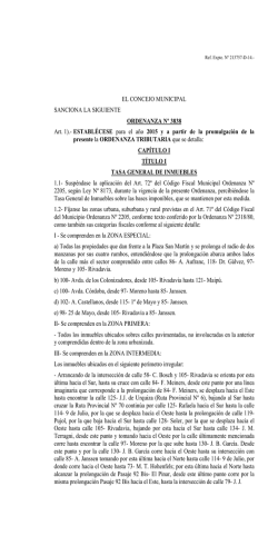EL CONCEJO MUNICIPAL SANCIONA LA SIGUIENTE