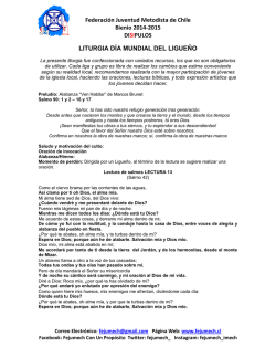 Carta Liturgia DML 2015 - Iglesia Metodista de Chile