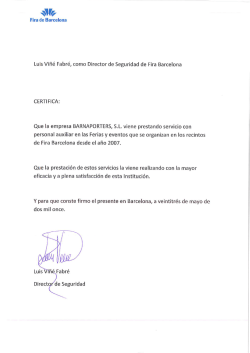 Luis Vi&ntilde;&eacute; Fabr&eacute;, como Director de Seguridad de Fira Barcelona