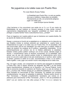 No juguemos a la ruleta rusa con Puerto Rico