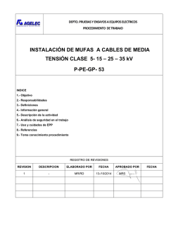 INSTALACI&Oacute;N DE MUFAS A CABLES DE MEDIA TENSI&Oacute;N CLASE
