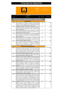 catalogo de conceptos - Centro de Investigaci&oacute;n en Alimentaci&oacute;n y
