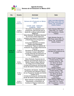 Agenda Eventos Semana de la Evaluación en México 2015 1