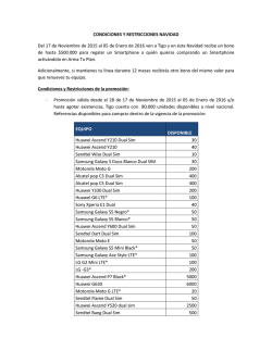 CONDICIONES Y RESTRICCIONES NAVIDAD Del 17 de