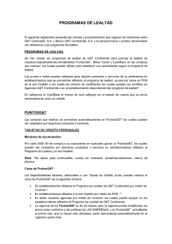 Programa de Lealtad - Grupo Financiero G&T Continental