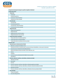 Catálogo de Medicaid de categorías elegibles Revisado