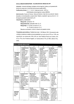 ESCALA BRADEN-BERGSTROM - VALORACIÓN DEL RIESGO DE