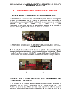 memoria anual 2015 - Escuela Superior de Guerra del Ej&eacute;rcito
