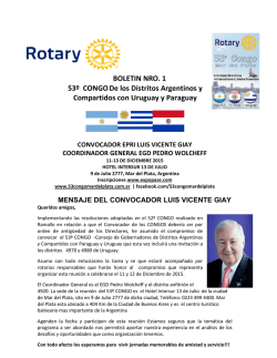 BOLETIN NRO. 1 53º CONGODe los Distritos Argentinos y