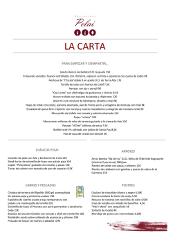LA CARTA - Restaurante Pelai