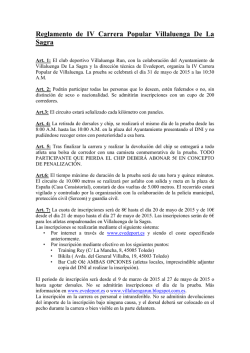 Reglamento de IV Carrera Popular Villaluenga De La Sagra