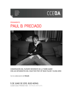 Gacetilla Paul B. Preciado