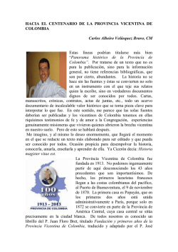 HACIA EL CENTENARIO DE LA PROVINCIA