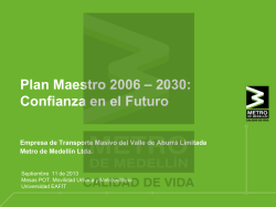 Plan Maestro 2006 – 2030 `Confianza en el Futuro`