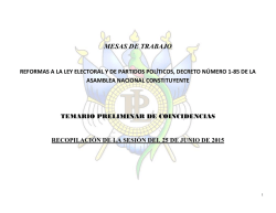TABLA MESA ELECTORAL 25 de junio RECOPILACIÓN