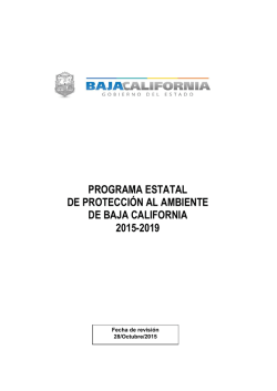 PROGRAMA ESTATAL DE PROTECCIÓN AL AMBIENTE DE BAJA