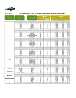 Lista de Precios Justos determinados por el