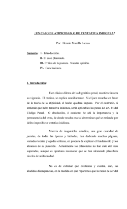 &iquest;UN CASO DE ATIPICIDAD, O DE TENTATIVA INIDONEA? Por