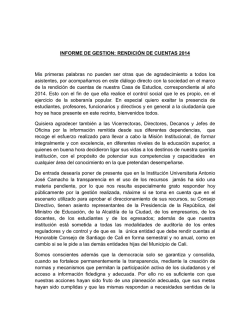 Informe de Rendición de Cuentas 2014