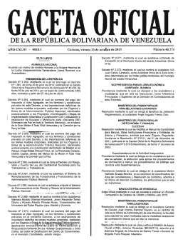 Nro° 40773 - GACETA OFICIAL VIERNES 23-10-2015 - Juris-Line