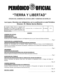 PERI&Oacute;DICO OFICIAL - Ayuntamiento de Cuernavaca