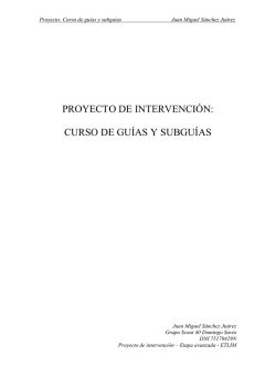 Proyecto intervención: Curso de Guías y subguías - ETLIM