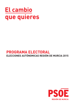 PROGRAMA ELECTORAL - Partido Socialista Región de Murcia