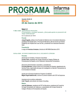 Programa Infarma Barcelona 2015