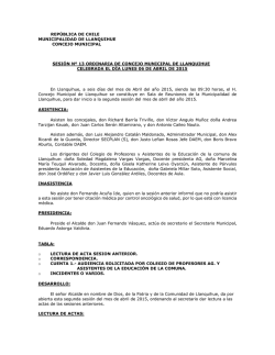 Sesión Ordinaria Nº 13 - fecha 20/04/2015
