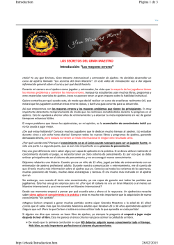 LOS SECRETOS DEL GRAN MAESTRO Introducción: “Los mayores