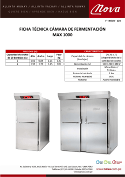 Ficha Técnica - CÁMARA DE FERMENTACIÓN MAX 1000x