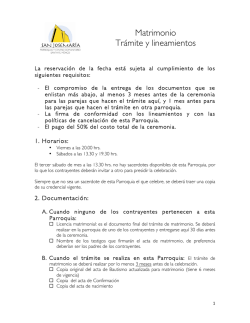 Matrimonio Trámite y lineamientos