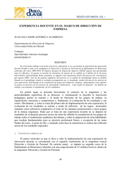 experiencia docente en el marco de dirección de empresa