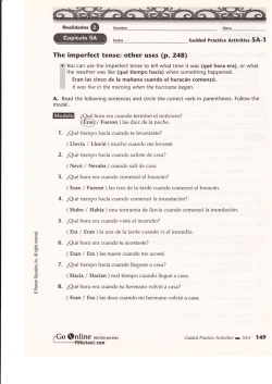 The imperfect tense: other uses (p. 248)