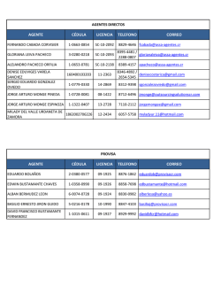 agente cédula licencia telefono correo agente cédula licencia