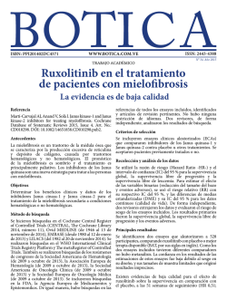 Ruxolitinib en el tratamiento de pacientes con mielofibrosis: la