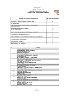 Lista de Invitados (preliminar) Santo Domingo