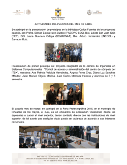 Actividades del Instituto Tecnológico Superior de Xalapa Abril 2015