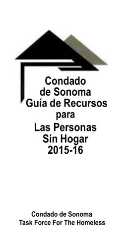 Condado de Sonoma Guía de Recursos Las Personas Sin Hogar